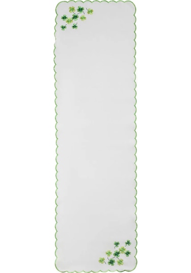 Karışık Yaprak Nakışlı Runner 45x150 Cm