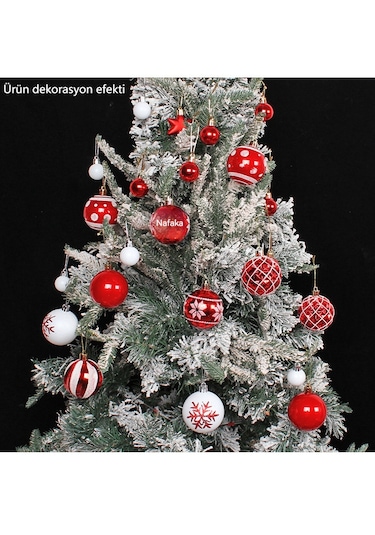 Noel Dekoratif Top Hediye Kutusu Seti R2-9 Mavi Ve Beyaz