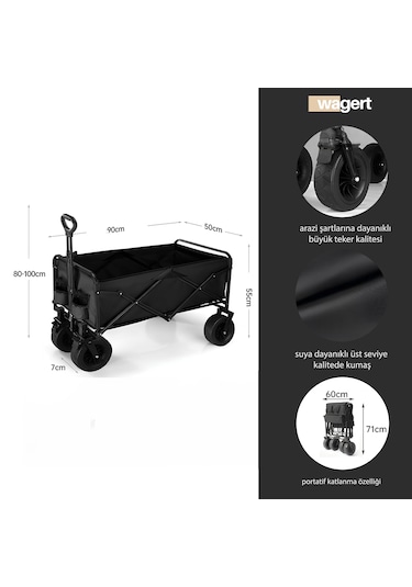 Büyük Çok Amaçlı Katlanır Kamp Piknik Tatil Sahil El Arabası Bahç