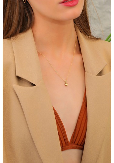 14 Ayar Altın Kolye Kalp Altın Kolye Zincirli - Klp-mdl-123456 Sarı Altın