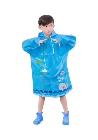 Hayvan Figürlü Kapüşonlu Unisex Çocuk Yağmurluk