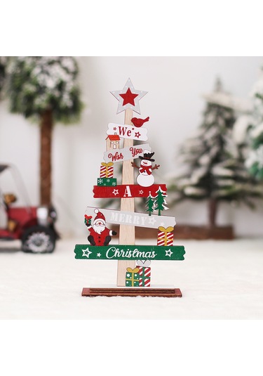 Neevoyu Ahşap Noel Ağaç Dekorasyonu - Ev, Restoran, Parti İçin Dayanıklı Dıy Noel Düzeni