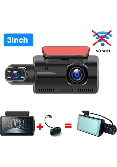Arabalar Için 1080p Dash Cam Çift Kamera 3ınch Recorder Video Wifi Araba Dvr Döngü X17-no Wıfı-2cam None