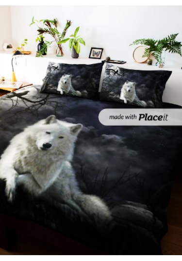 Kurt Çift Kişilik Nevresim Takımı Pamuk Saten 240 260 Cm Siyah Beyaz