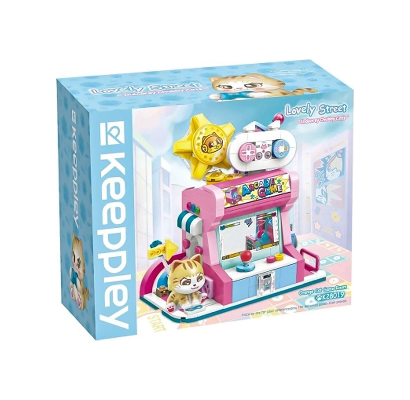 Kp28019 Keeppley Orange Cat Game Room Blok Seti -vagon Life