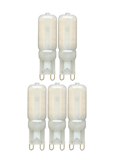 5 Adet Osaka Buzlu 5w Sarı Işık 3000k G9 Duylu Led Kapsül Ampul