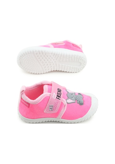 Gezer Kız Çocuk Kışlık Tek Cırt Cırtlı Ayarlanabilir Rahat Taban Ev, Bahçe, Okul, Kreş Panduf Ayakka Fuşya