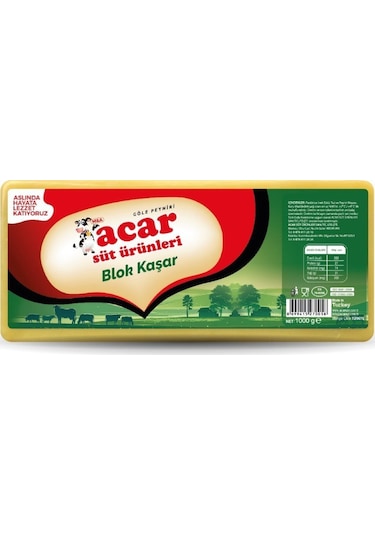 Acar Süt Ürünleri Blok Kaşar 1 KG