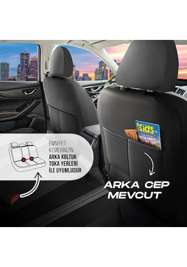 Panda Lizbon Serisi Alakantra Kumaş Oto Koltuk Kılıfı - Tam Set