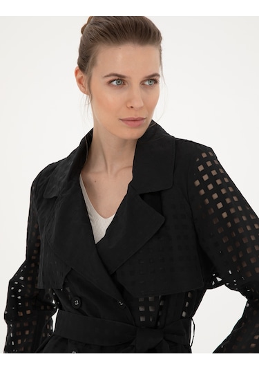 Pierre Cardin Kadın Siyah Trençkot 50282821-vr046 Siyah