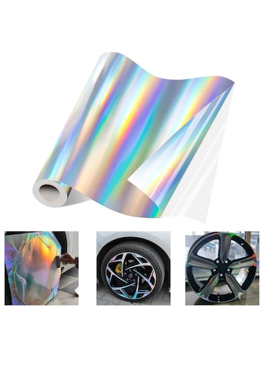 Hologram Gökkuşağı Bir Araçlık Set 4 Jant Kaplamalık Folyo