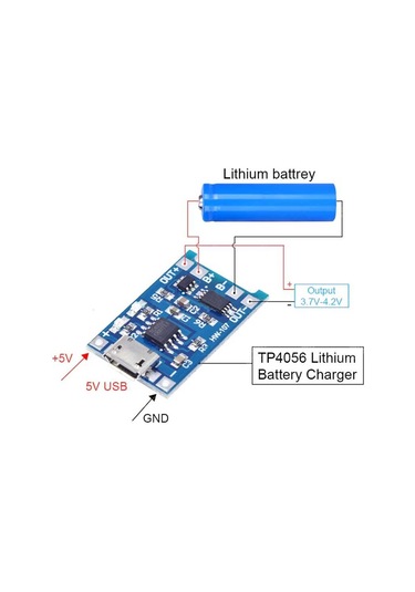 TP4056 Micro USB Korumalı Lipo 18650 Pil Şarj Devresi (10 Adet)