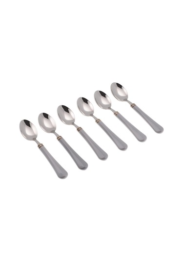 Rivadossi Giulietta Dondurma Kaşığı 6lı Gri Gri - Gümüş