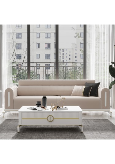 Bella Gold Üçlü Salon&oturma Odası Kanepe - Krem