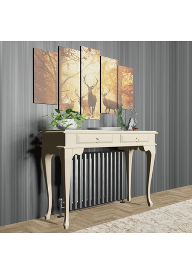 Roys Ahşap 100 Cm Krem Çekmeceli Petek Üstü Yüksek Dresuar Krem