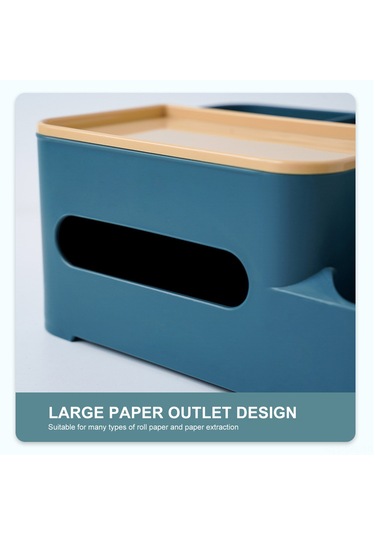 Dofolink Büyük Kapasiteli Gri-beyaz Dikdörtgen Masaüstü Organizer - 5 Bölmeli Mendil Ve Küçük Eşya Saklama Kutusu Beyaz