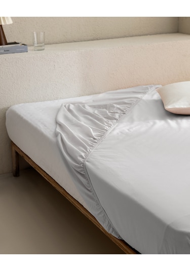 Manon Tek Kişilik %100 Pamuk Ranforce Lastikli Çarşaf - Gri Gri