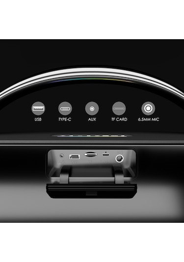 Lenyes S869 Rgb Işıklı Çift Mikrofonlu Taşınabilir Bluetooth Hoparlör V5.3 Siyah