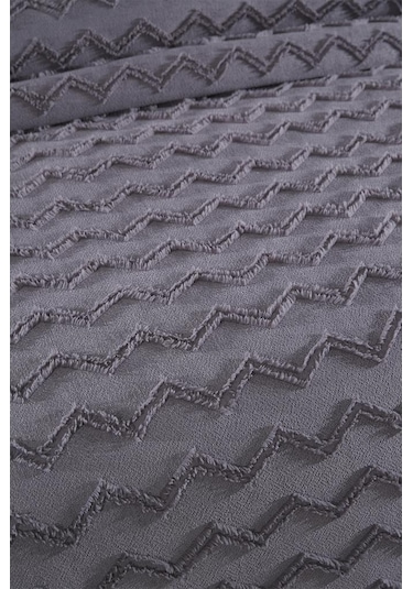 Çeyiz Diyarı Lumpa 2 Parça Tek Kişilik Pike Takımı Antrasit Antrasit