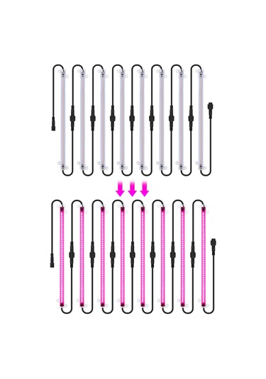 Led Bitki Büyüyen Işık Şeritleri 12" Tam Spektrumlu Pembe Mor Işık