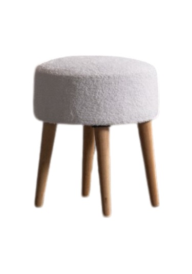 Panda Yuvarlak 4 Ayaklı Çok Amaçlı Puf Beyaz Beyaz