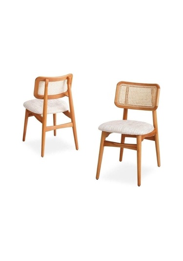 Manas İskandinav Natural Ahşap Masa Sandalye Takımı 90x130 Natural