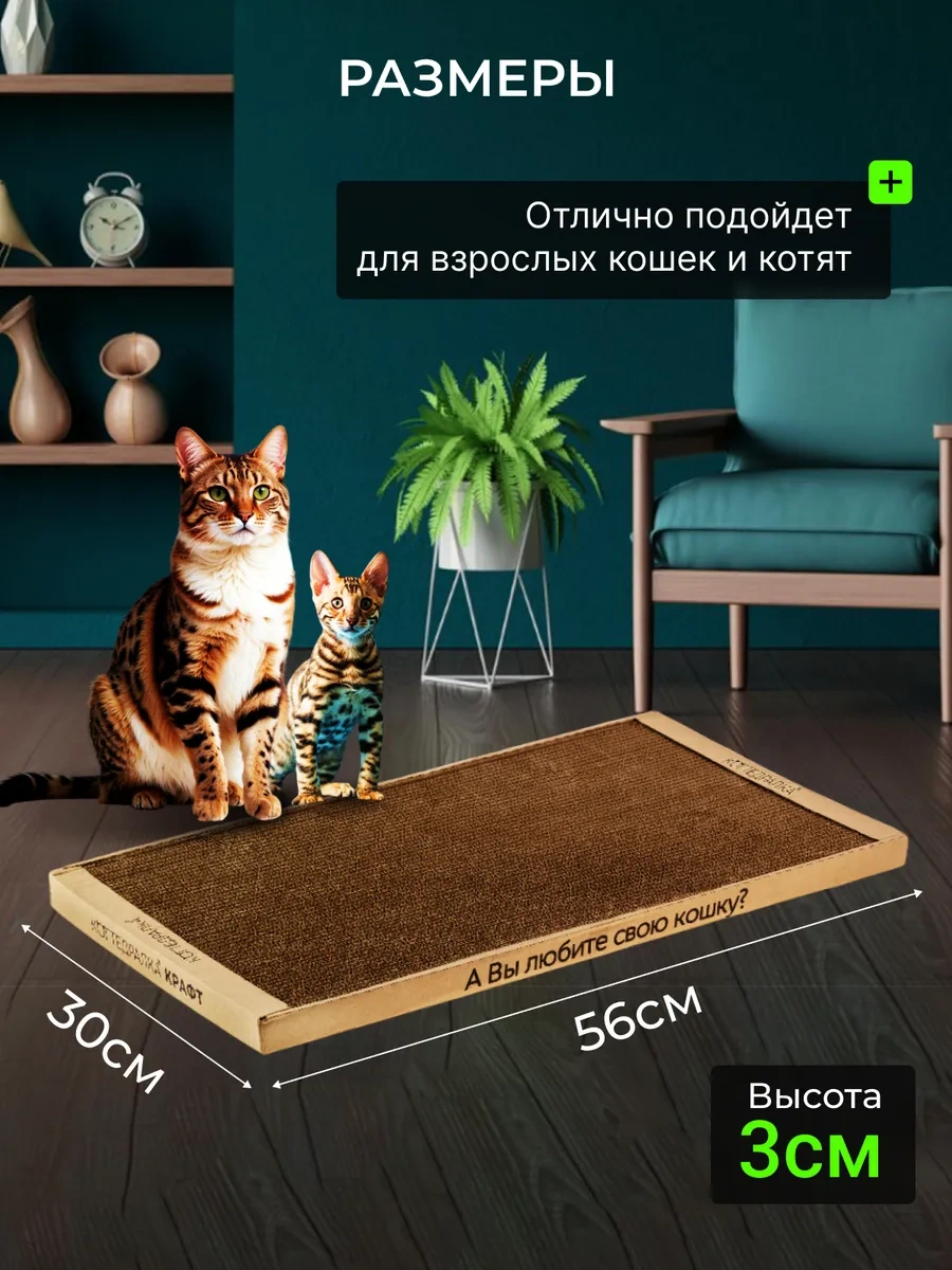 Kogtedralka Kedi Tırmalama Minderi, Yer Minderi, 30/56/3 Cm 74991140