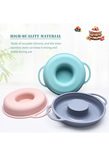 Ximistore9 Pembe Silikon Kek Kalıbı, Çıkarımı Kolay, Temizliği Kolay, Fırın Uyumlu, Çelik Çekirdekli, Ev Fırında Tart, Browni, Pasta Yapımı Pembe