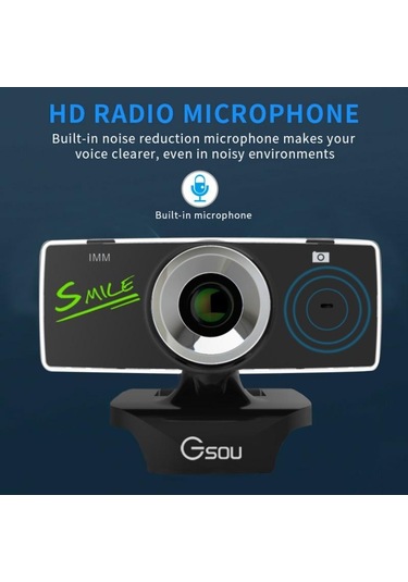 Sones Gsou B18s Hd Web Kamerası Dahili Mikrofonlu Akıllı Web Kamerası Gürültü Önleme Özellikli Usb Yayınlı Canlı Kamera
