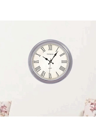 Gümüş Çerçeve Duvar Saati Gümüş