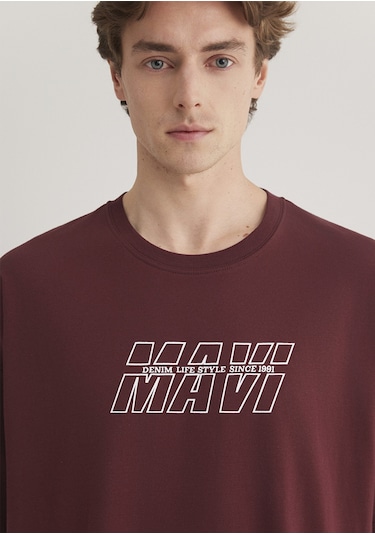 Mavi - Mavi Baskılı Kırmızı Tişört 0611827-70396 Kırmızı