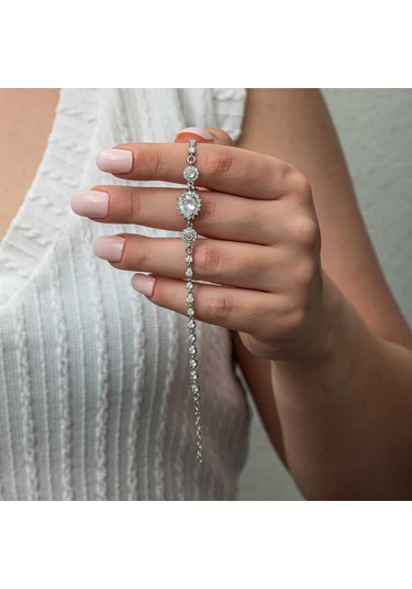 925 Ayar Gümüş Damla Su Yolu Kadın Bileklik Gümüş