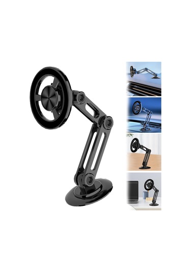 Jeemson Siyah Araç Telefon Tutucu: Manyetik Metal, 360 Dönebilen, Sarsıntıya Dayanıklı, Ev Ve Ofiste Kullanıma Uygun Altın