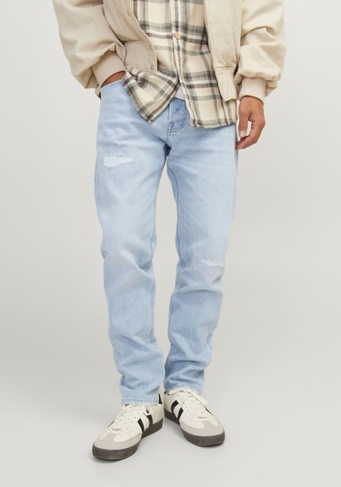 Jack & Jones Erkek Erik 712 Tapered Fit Jean 12255431 Blue Denim