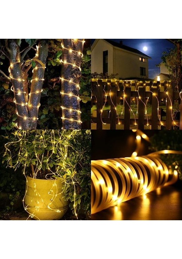 10 Metre Güneş Enerjili Hortum Led Işık Çok Renkli