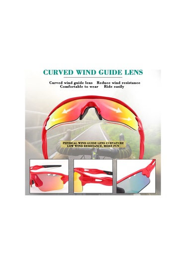 3-10 Yaş Çocuk Spor Polarize Güneş Gözlüğü 3 Değiştirilebilir Lensli Serin Bisiklet Uv Koruma Güneş Gözlüğü - Gök Mavisi Mavi