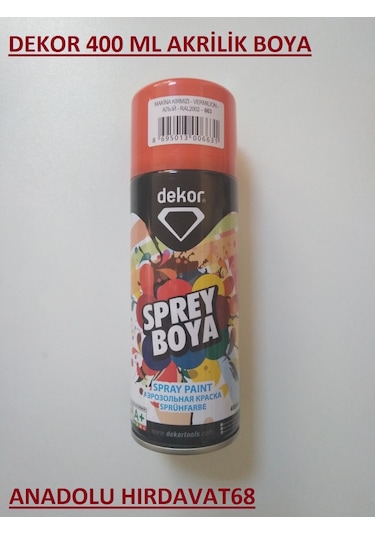 Dekor 400 ML Tampon Boyası Sprey Boya Makina Kırmızı Sprey Boya