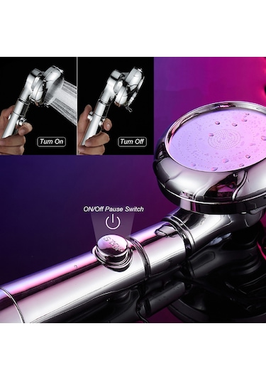 Xiyyadms Hsd0001 Gümüş 3 Fonksiyonlu Fıskiyeli Duş Başlığı, Otomatik Temizleyici Uçlar Ve Suyu Durdurma Anahtarı İle Basınçlı Su Kaybı Önleyici Abs Materyal Diğer