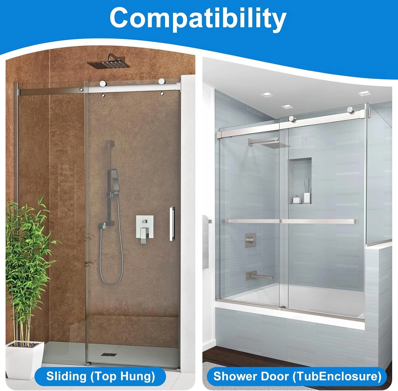 Dofolink 3/8 İnç Cam Kayar Duş Kapısı İçin Akrilik Şeffaf Alt Ray Rehberi - 2 Parça Vidalı Tamir Parçası Diğer