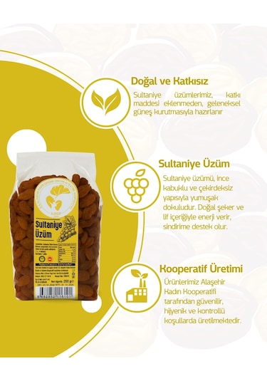 Alaşehir Kadın Kooperatifi Sultaniye Kuru Üzüm 250 G