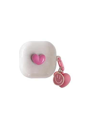 Samsung Galaxy Buds 2 - Buds Pro - Buds 2 Pro Uyumlu Kalpli Kılıf Gül Pembesi