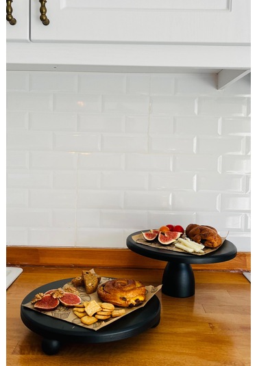 Siyah 3lü 29 Cm Lucca Pastalık, 29 Cm Risus, 17x30 Risus Ahşap