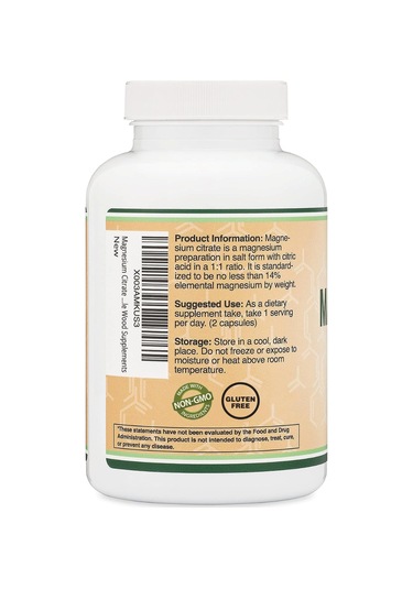 Double Wood Magnesium Citrate Capsules 800mg 180 Capsules Ci...