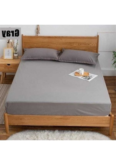 Novahub Yastık Kılıfı Yok Derin Cep Yatak Çarşaf %100 Su Geçirmez Yatak Portector 160x200x30cm Gri Polyester Gri