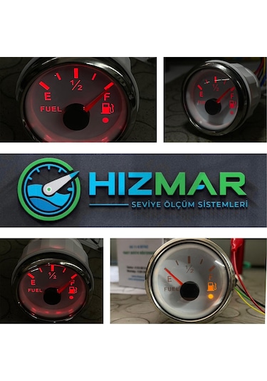 Beyaz Yakıt Seviye Göstergesi - Özel Tasarım Alarm Ikaz Ledli