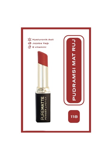 Pure Matte Powder Lipstick No: 118- Pudralı Mat Ruj