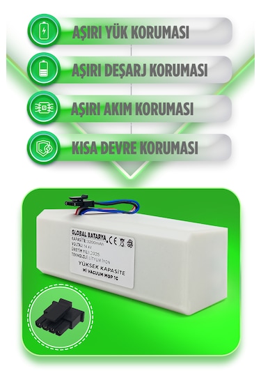 Xiaomi Mi Vacuum Mop 1c 2in1 Batarya 3200mah Yüksek Kapasite