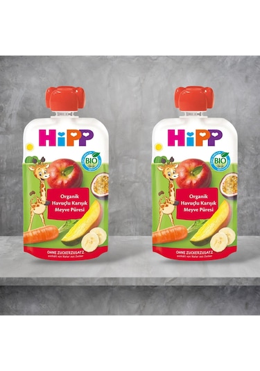 Organik Havuçlu Karışık Meyve Püresi 100 Gr X 2 Adet