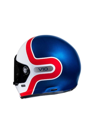 HJC V10 Grape MC21 Kapalı Motosiklet Kaskı Beyaz - Kırmızı - Mavi