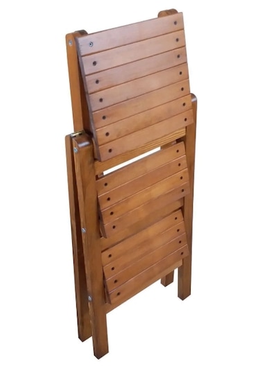 Ahşap Merdiven Tabure Katlanır Ceviz Renk 3 Basamaklı Ceviz